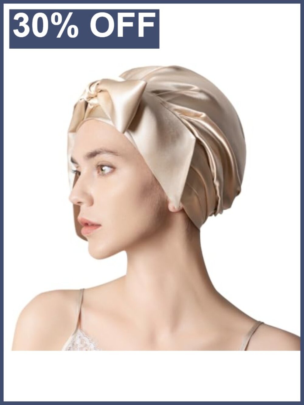 100% Mulberry Silk Bonnet for Long Hair Double Layer Sleep Cap